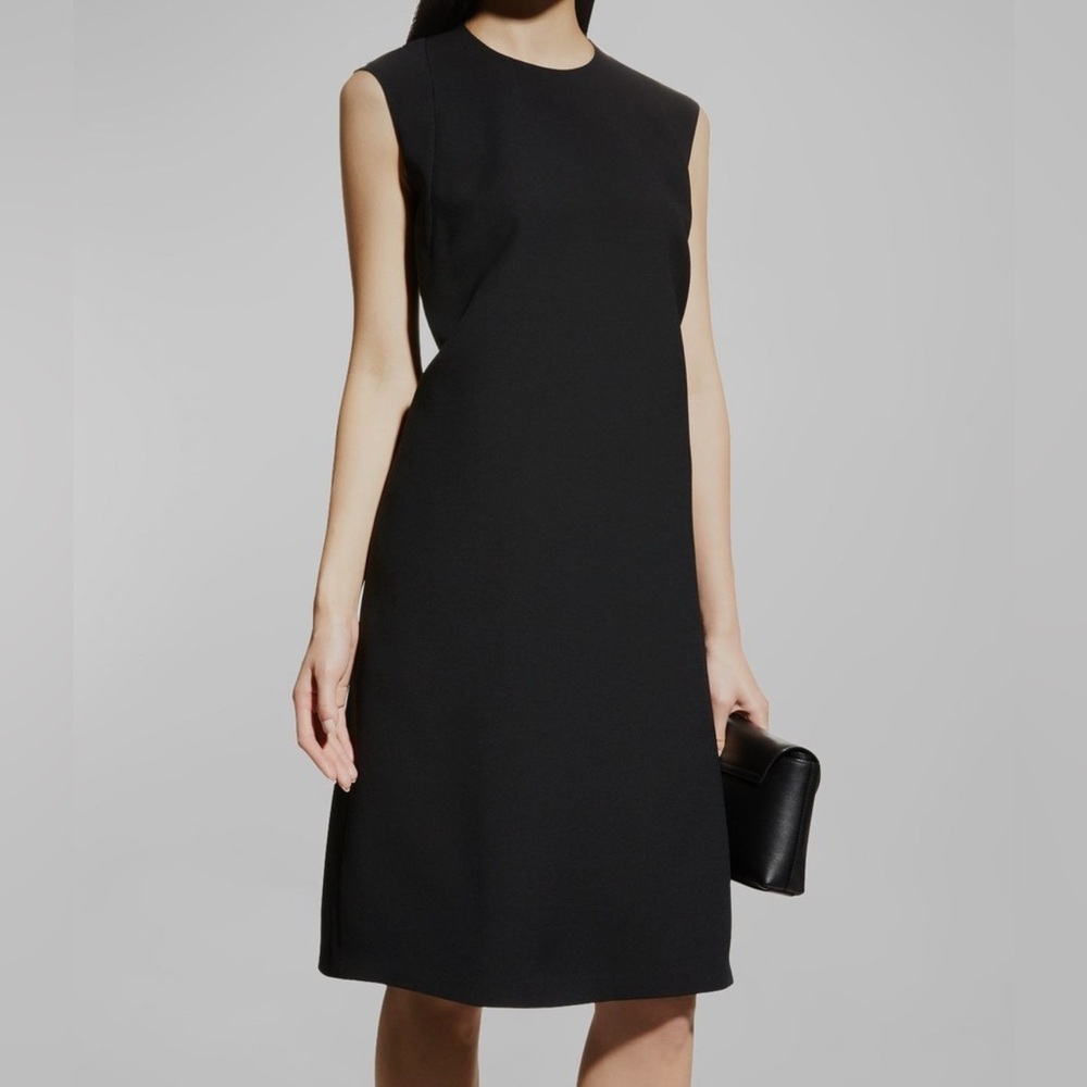 NWT Lafayette 148 New York Women's Black Sleeveless Shift Dress Medium